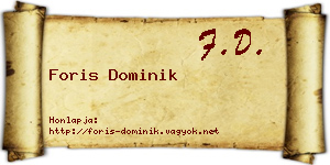 Foris Dominik névjegykártya